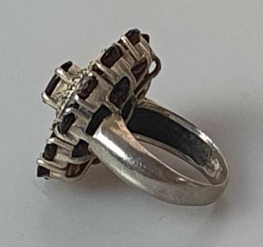 Preview: Granatsteinring aus 925er Sterlingsilber, Größe 51, Gewicht: 8,8g