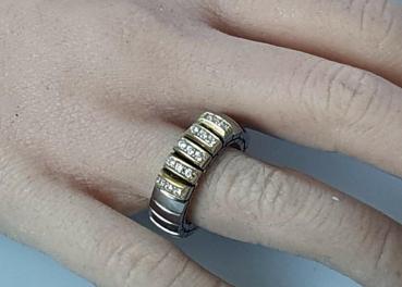 Preview: Nomination Edelstahl/Goldring mit Zugband