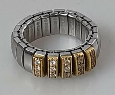 Preview: Nomination Edelstahl/Goldring mit Zugband