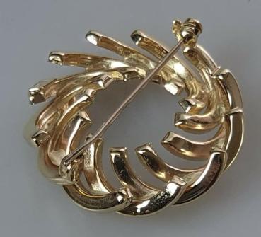 Preview: Tricolor Rundbrosche aus 585er Gold, Gewicht: 9,5g