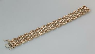Tricolor Gliederarmband aus 585er Gold, Länge 19,0 cm, Gewicht: 35,7g