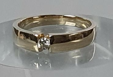 Diamantsolitär aus 585er Gelbgold, Größe 55, Gewicht: 4,4g