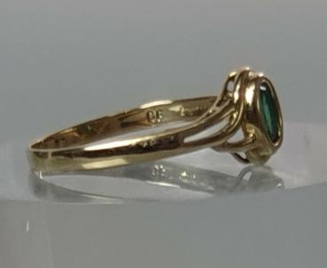 Preview: Edelsteinring mit Smaragd aus 750er Gold, Größe 57, Gewicht: 1,8g