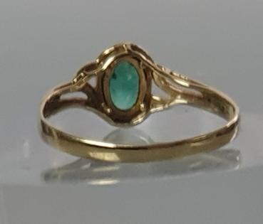 Preview: Edelsteinring mit Smaragd aus 750er Gold, Größe 57, Gewicht: 1,8g
