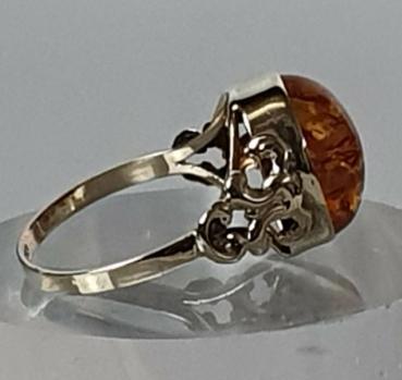 Preview: Bernsteinring aus 333er Gold, Größe 59, Gewicht: 2,5g