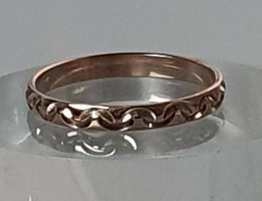 Bandring mit Wellenmuster aus 333er Rotgold, Größe 63, Gewicht: 2,0g