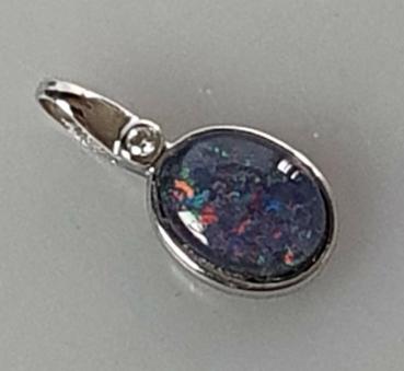 Opal Schmuckstein Kettenanhänger, 925er Sterlingsilber, Gewicht: 1,3g Mod. 2