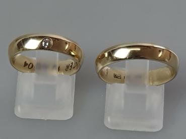 Trauring/Ehering Set , Damenring mit Diamant, Größe 55 & 61, NP 2.790,- €