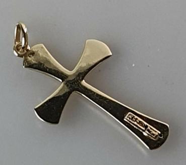 Preview: Kreuz Anhänger 585er Gelbgold, Gewicht: 1,0g