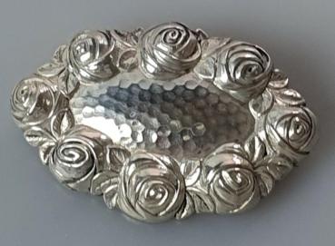 Preview: Vintage Rosenbrosche aus 800er Silber, Gewicht: 10,6g