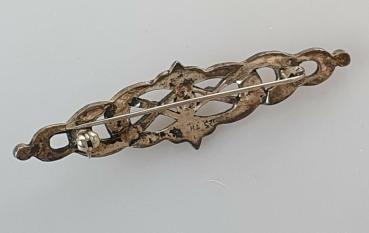 Preview: Vintage Brosche mit Perle und Markasiten aus 925er Sterlingsilber, Gewicht: 7,1g