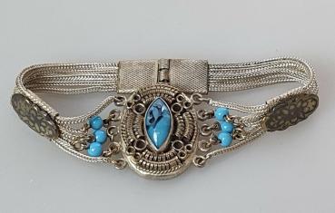 Neo Vintage Armband mit Schmucksteinen aus 800er Silber, Länge: 18,0 cm, Gewicht: 23,6g