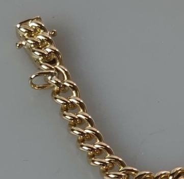Panzerkettenarmband aus 750er Gold, Länge 20,0 cm Gewicht: 26,1g