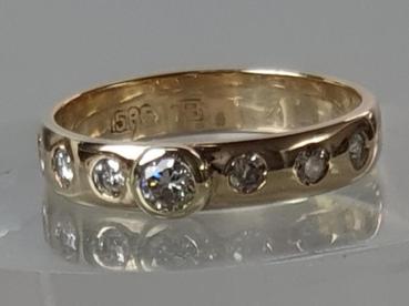 Diamantring mit 0.40 ct. aus 585er Gold, Größe 55, Gewicht: 3,1g
