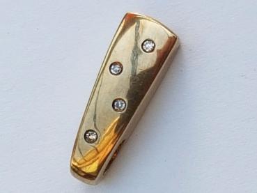 Hübscher Diamantanhänger aus 333er Gelbgold mit 4 Diamanten (0.04 ct.) Gewicht: 2,0g