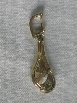 NEU Kettenanhänger aus 375er Gelbgold mit Zirkonia und Perle, Gewicht 2,0g