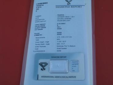 Preview: Diamant im Brillantschliff 0.19 ct / E / VS2 / IGI Report