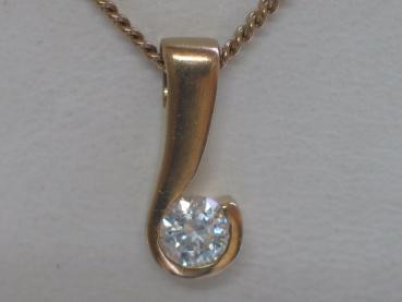 Preview: Anhänger aus 333er Gelbgold mit einem Zirkonia Edelstein, Gewicht: 1,9g