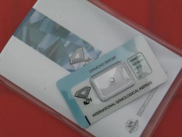 Diamant im Brillantschliff 0.22 ct/ H/ I2/ F/ G/ F/ N mit IGI Report
