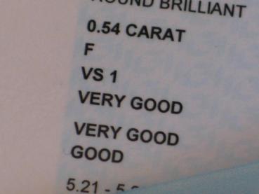 Preview: Diamant im Brillantschliff "F" 0.54 ct / VS1/ VG/ VG/ G/ N mit IGI Report