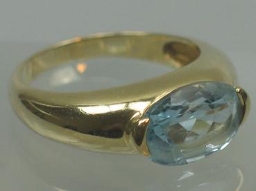 Aquamarinring mit 2.0 ct. aus 585er Gold, Größe 57, Gewicht: 4,1g