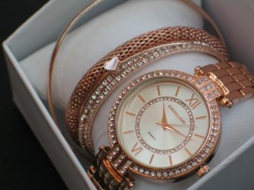 Excellanc Damenuhr im Set mit 5 Armbänder/Armreifen