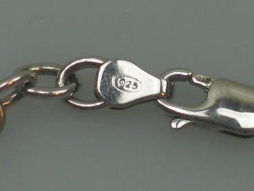 Ankerketten Armband aus 925er Sterlingsilber mit 5 Perlen, Länge 19,0 cm Gewicht: ca. 12,4 Gramm