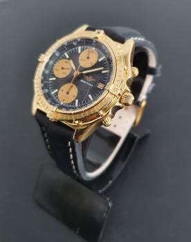 Breitling Chronomat, 750er Gold mit Lederband, Ref. 81950