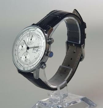 Lubin Automatik Herrenuhr mit schwarzem Lederarmband