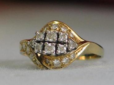 Diamantring mit 0.53 ct., 585er Gold, Größe 56, Gewicht: 3,1g