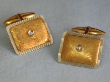 Wahnsinnig schöne exclusive Manschettenknöpfe/ Cufflinks aus 750er Gold mit Diamanten, Gewicht: 8,8g