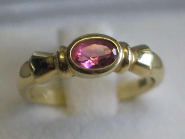 Damenring aus 585er Gelbgold mit einem Amethyst Edelstein, Größe 52, Gewicht: 3,6g