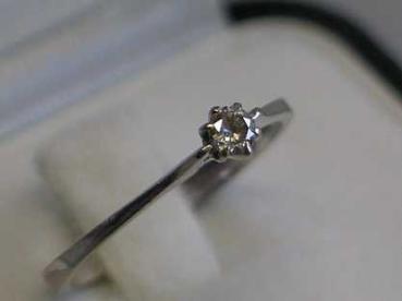 Preview: Weißgold Brillantsolitär mit 0.11 ct. ,750er Gold, Größe 54, Gewicht: 2,2g