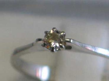 Preview: Weißgold Brillantsolitär mit 0.11 ct. ,750er Gold, Größe 54, Gewicht: 2,2g