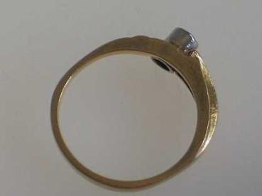 Diamantsolitär Lapponia aus 750er Weiß und Gelbgold, Größe 50, Gewicht: 2,7g