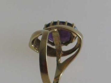 Prächtiger Amethystring aus 585er Gold, Größe 55, Gewicht: 5,2g