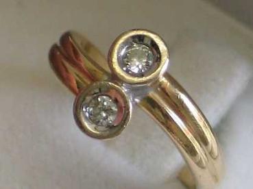 Feiner Diamantring (Brillanten) aus 585er Gold, Karat ca. 0.12 ct., Größe 50, Gewicht: 4,0g