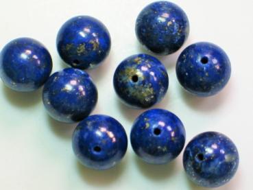 Lapislazuli Kugel, rund, ca. 7.9 ct. Durchmesser ca. 10,1 mm. gebohrt