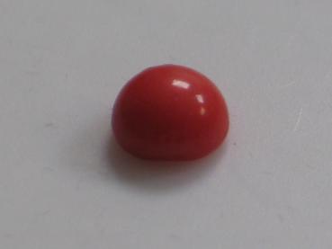 Koralle , Rund, Cabochon Masse (L/B/H): 5,09 x 3,0 mm - 0.55 ct.