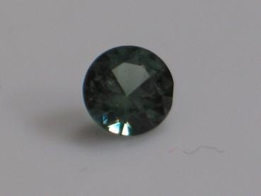 Turmalin, blaugrün, rund, 0.60 ct, Maße: 5,19-5,22 x 3,26 mm