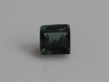 Turmalin, blaugrün, Carré, 0.39 ct, Maße: 3,97-3,99 x 2,65 mm