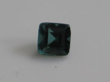Turmalin, blaugrün, Carré, 0.49 ct, Maße: 4,19-4,23 x 3,15 mm