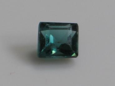 Turmalin, blaugrün, Carré, 0.79 ct, Maße: 4,82-4,97 x 3,35 mm