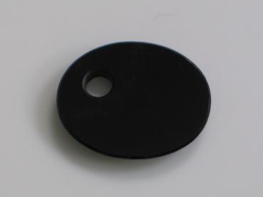 Onyx Platte -schwarz- , Oval, Randfacette mit Loch, L/B/H 16,73 x 13,65 x 2,15 mm, Gewicht: 4.0 ct.