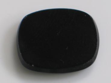 Onyx Platte -schwarz- , rechteckig, abgerundete Ecken, Randfacette, L/B/H 15,76 x 14,29 x 2,52 mm, Gewicht: 6.1 ct.