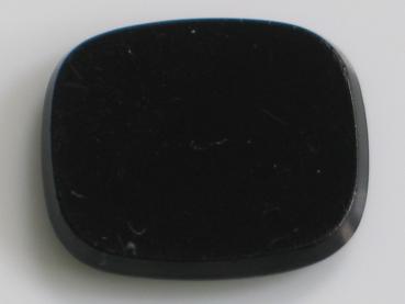 Onyx Platte -schwarz- , rechteckig, abgerundete Ecken, Randfacette, L/B/H 15,61 x 13,59 x 2,56 mm, Gewicht: 5.8 ct.