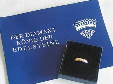 Diamantring 0.05 ct. aus 585er Gelb / Weißgold mit Zertifikat, Größe 55 Gewicht: 2,6g
