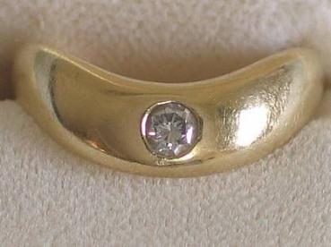 Diamantring (0.10 ct.) aus 585er Gelbgold, Größe 53, Gewicht: 4,2g