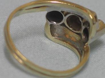 Preview: Eleganter Diamantring aus 585er Gelb und Weißgold, Größe 62, Gewicht: 6,0g