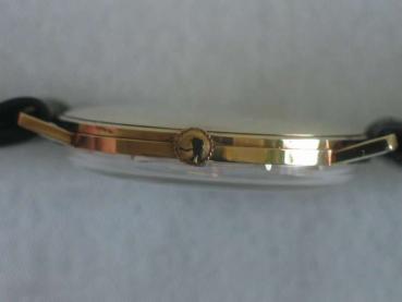 Preview: Vintage Herrenarmbanduhr "Arctos" 585er Gold mit Lederband Gewicht ca. 37,7 Gramm